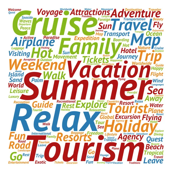 Turism word cloud — Stockfoto