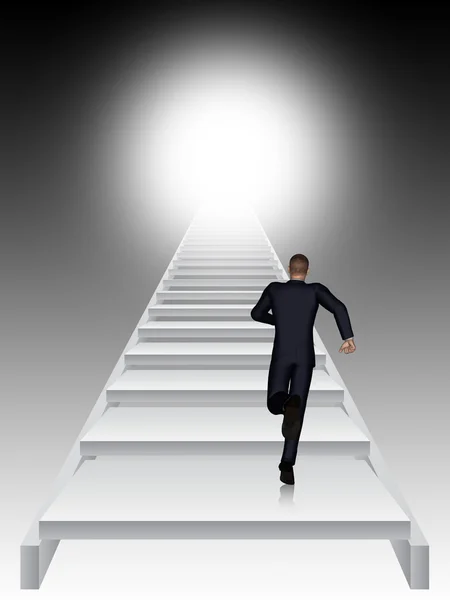 Hombre escalando escalera —  Fotos de Stock