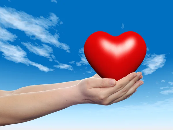 Abstract heart held in hands — Stock Photo, Image