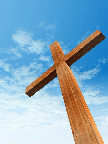 Conceptual wood cross — Stock Photo, Image