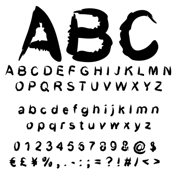 Black scribble paint font — Stock Photo, Image
