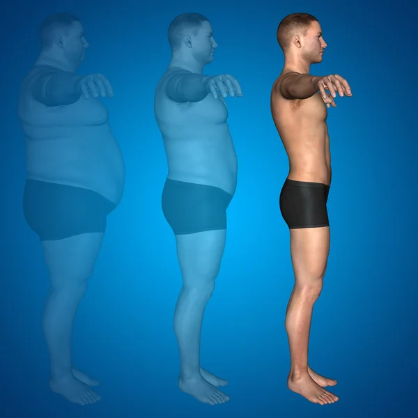 胖胖 vs 瘦瘦高高， — 图库照片