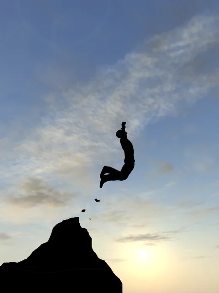 Hombre silueta saltando — Foto de Stock