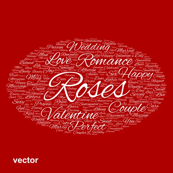 Valentine word cloud — Stockvector