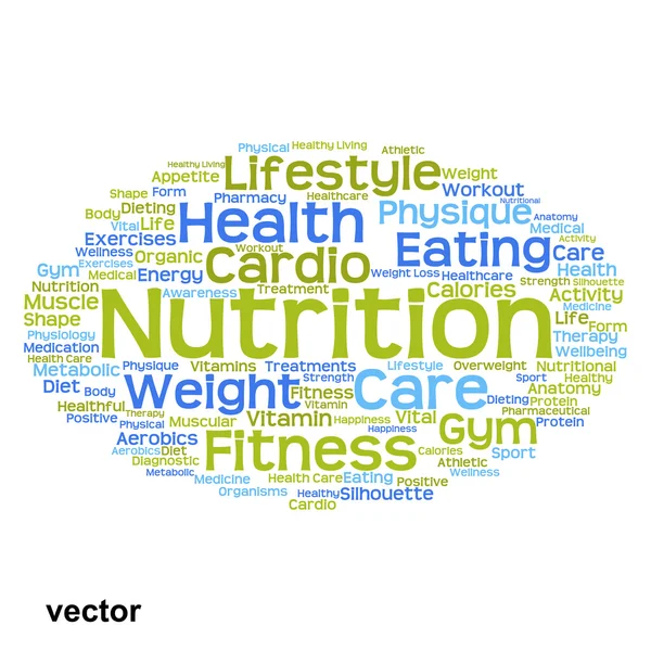 Résumé santé mot nuage — Image vectorielle