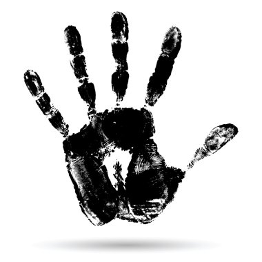  black paint human hand 