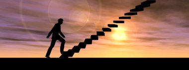 merdiven üzerinde erkek iş adamı