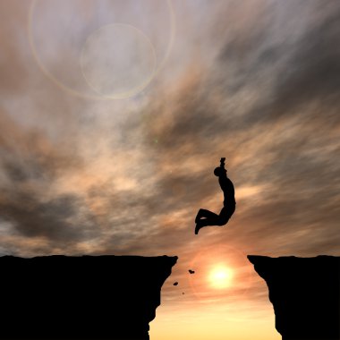 genç işadamı atlama 