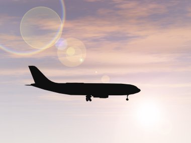 uçan uçak siluet 