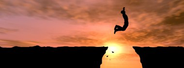 iş adamı mutlu uçurumdan atlama 
