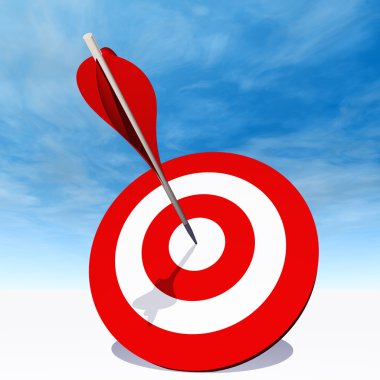 hedef kurulu bir ok ile