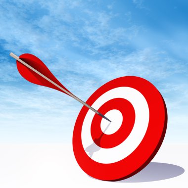 hedef kurulu bir ok ile