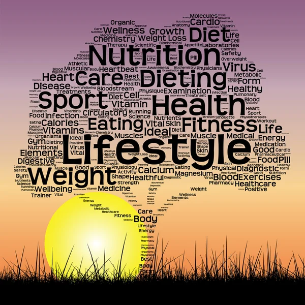 Health text word cloud — Stock Photo, Image