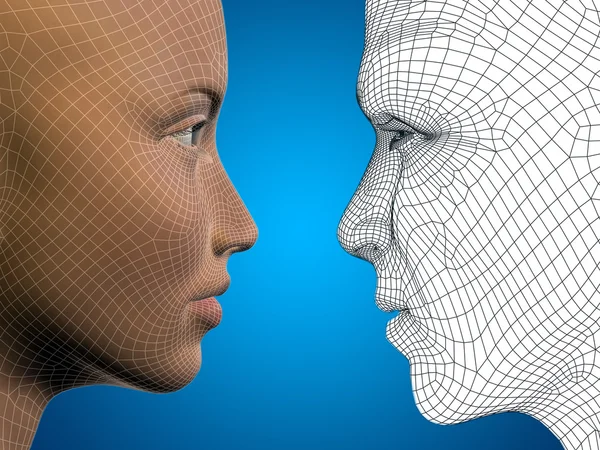 Male and female heads — Stock Photo, Image