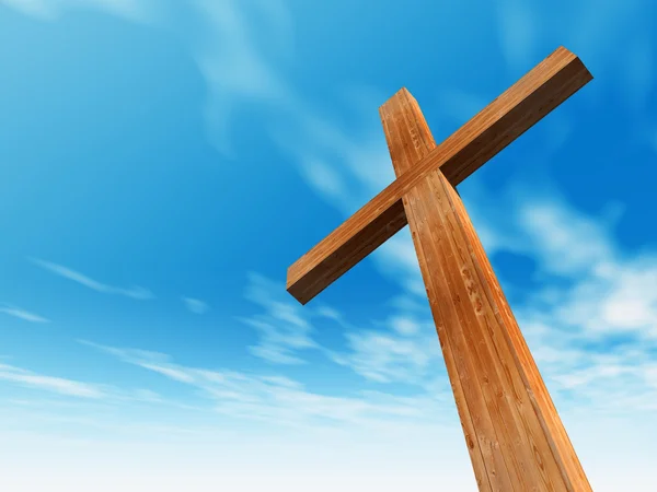 Conceptual wood cross — Stock Photo, Image