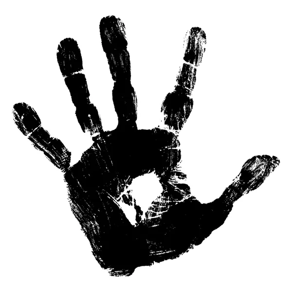 Schwarze Farbe menschliche Hand — Stockfoto