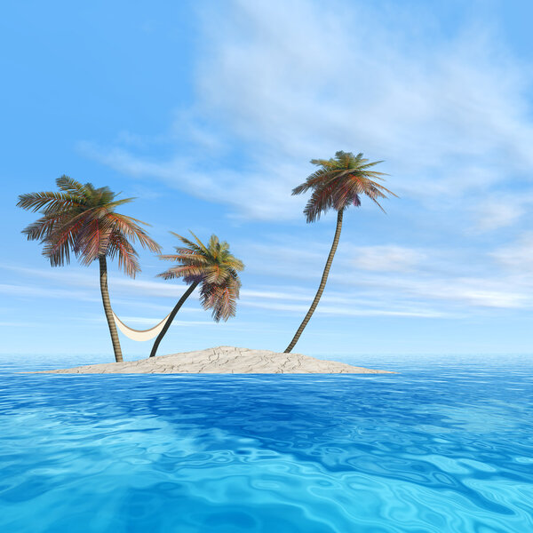  island with palm trees 