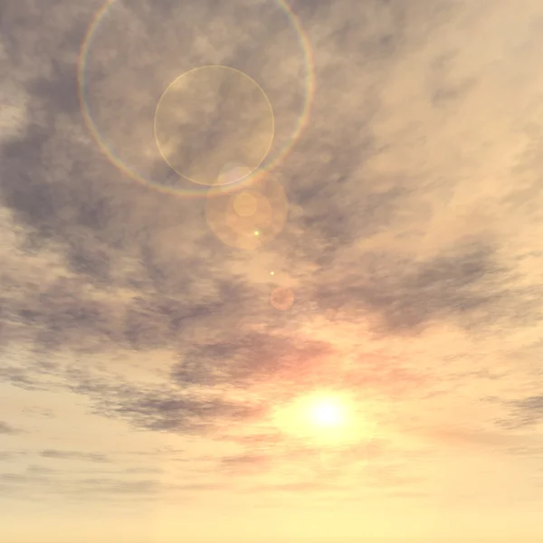 Zonsopgang met wolken en de zon — Stockfoto