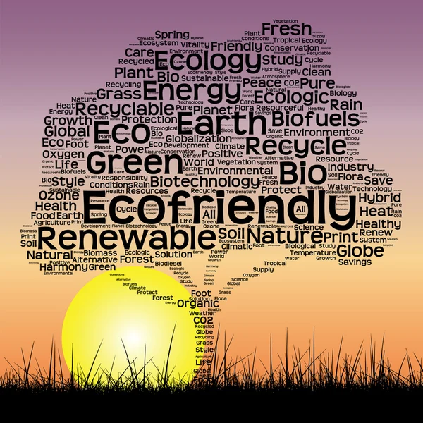 Black ecology text word cloud — Stock Photo, Image