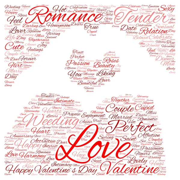 Amor rojo San Valentín wordcloud — Foto de Stock