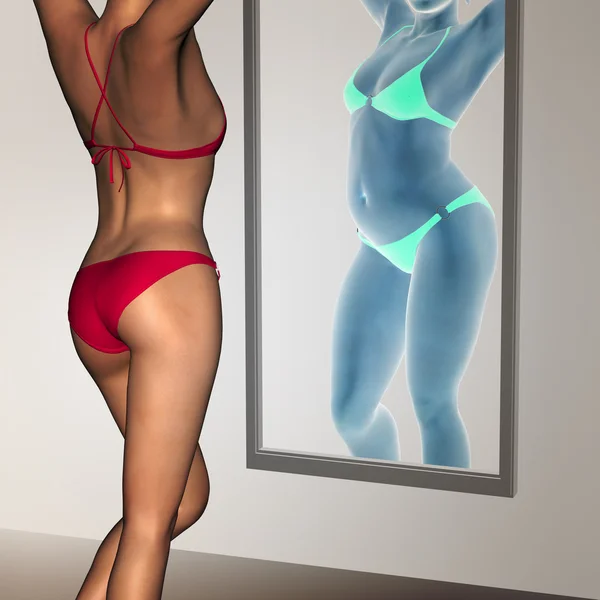 Sobrepeso vs ajuste menina saudável — Fotografia de Stock
