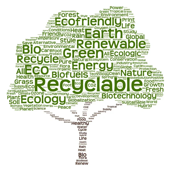 Texto de ecologia como wordcloud — Fotografia de Stock