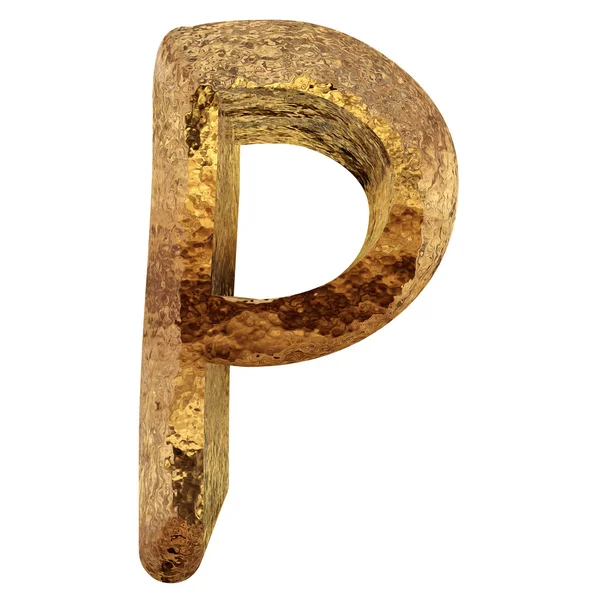Část zlatých kovů písmo — Stock fotografie