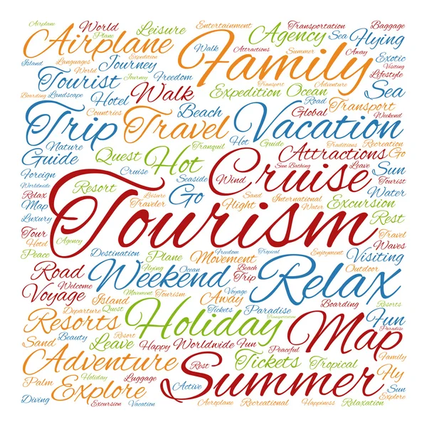 Tourism word cloud — Stock Photo, Image