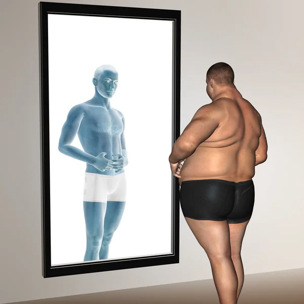 overweight vs slim fit  man