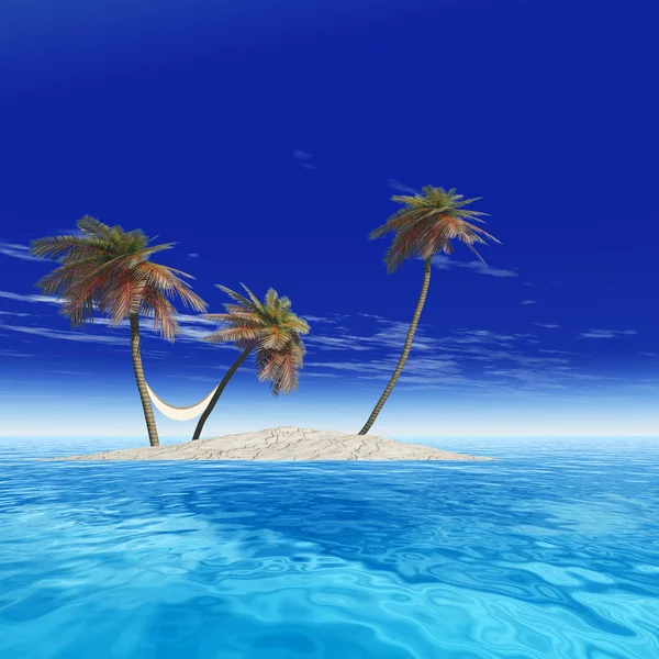 Island with palm trees — Stock Photo, Image