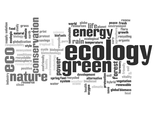 Ecologie word cloud-tekst — Stockfoto