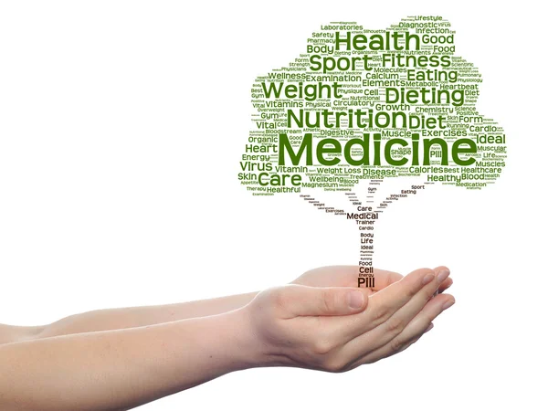 Green health text word cloud — Stock Photo, Image