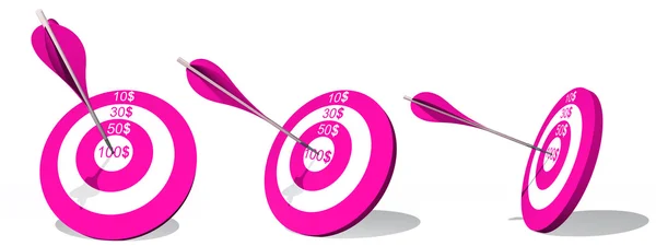 Targets with dollars and an arrows — Stock Photo, Image