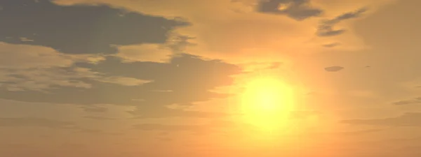 Východ slunce v blízkosti horizontu — Stock fotografie