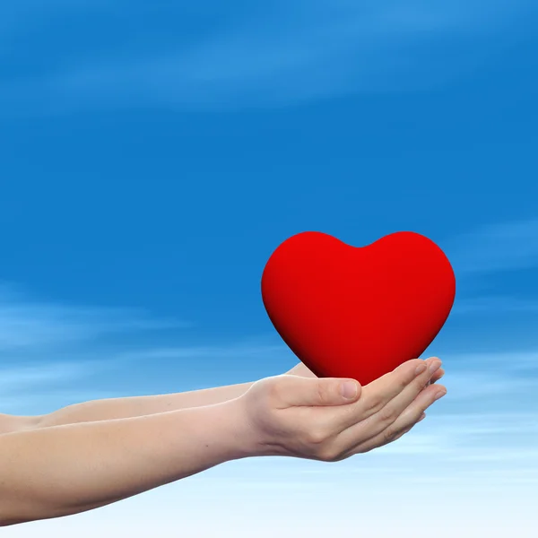 Abstract heart held in hands — Stock Photo, Image