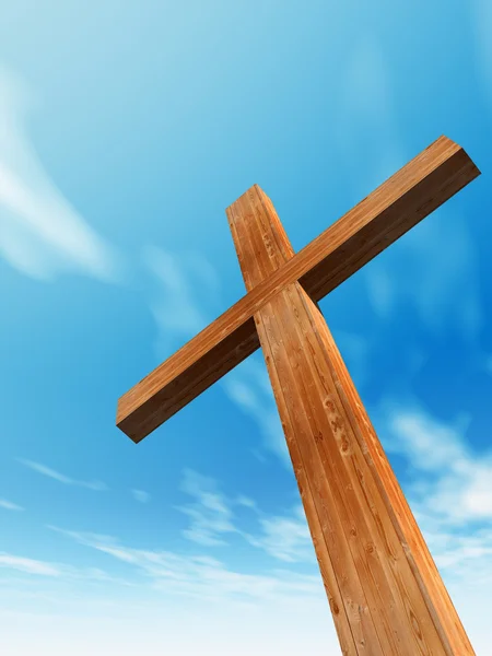 Conceptual wood cross — Stock Photo, Image