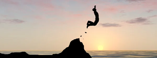 Young man  jumping — Stock Photo, Image