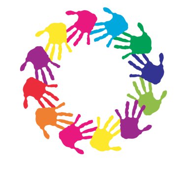 renkli boyalı insan elinde yapılmış daire