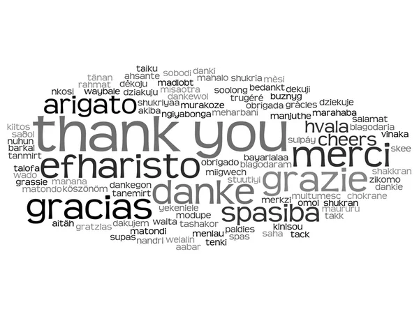 Grazie Word Cloud in diverse lingue — Foto Stock