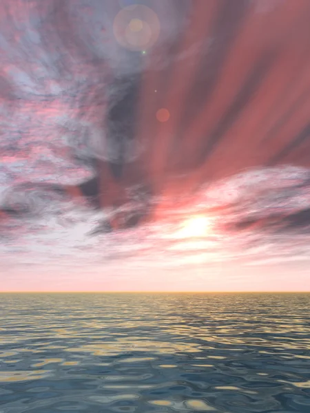 Günbatımı güneş ufka yakın — Stok fotoğraf