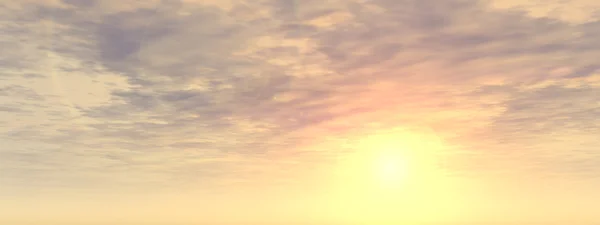 Облака и солнце, близкие к горизонту — стоковое фото