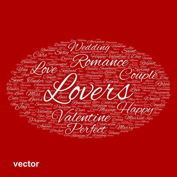 Valentine word cloud — Stockvector