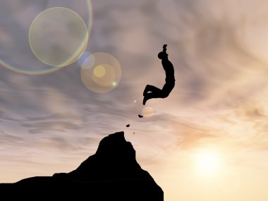 İşadamı siluet atlama