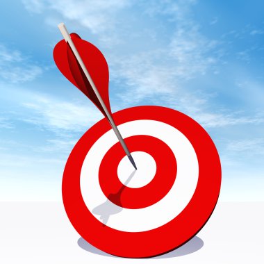 hedef kurulu bir ok ile