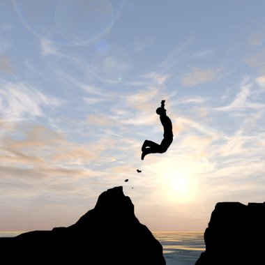  genç adam siluet atlama