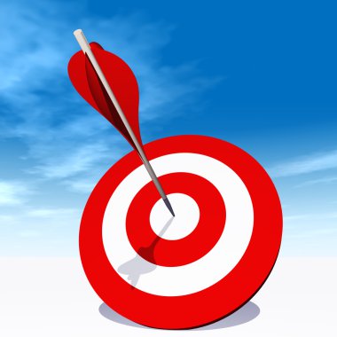 hedef kurulu bir ok ile