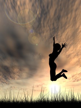  kadın silueti atlama 