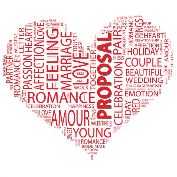 Amor wordcloud texto — Fotografia de Stock