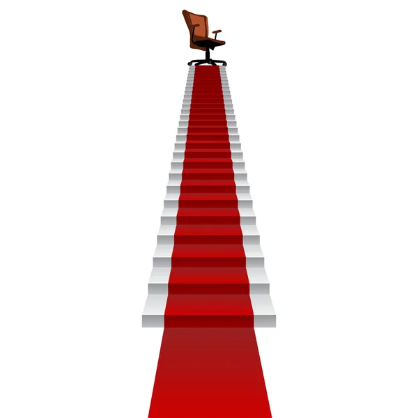 Red carpet stair climbing to leader — Stock Photo, Image