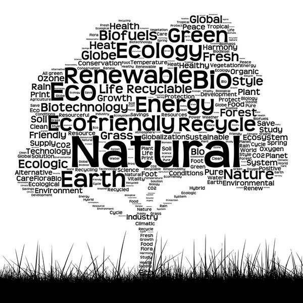 Black ecology text word cloud — Stock Photo, Image